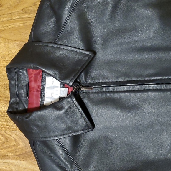 Worthington Black Genuine Leather Jacket Womens Size Petite Medium - Picture 2 of 16